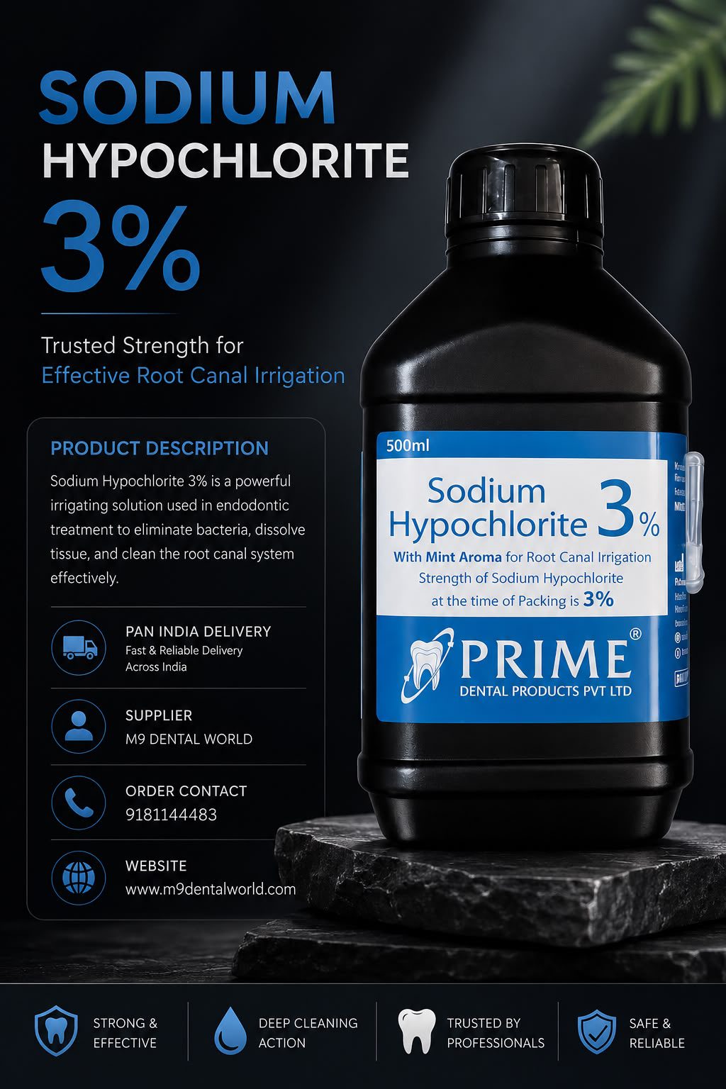 Prime Sodium Hypochlorite 3% Solution (500ml)