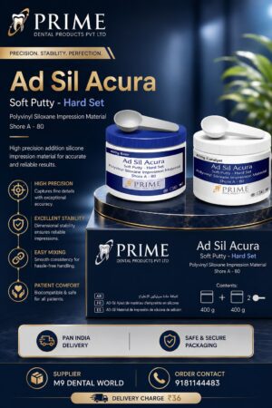 Prime Ad Sil Acura Soft Putty – Hard Set Polyvinyl Siloxane Impression Material (400g + 400g)