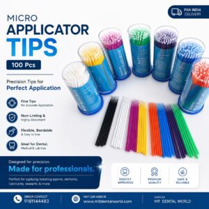Micro Applicator Tips 100 Pcs – Dental Disposable Applicator Brushes