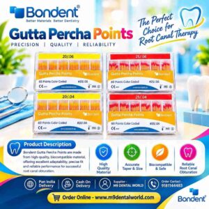 Bondent Gutta Percha Points Color Coded (60 Points/Box)