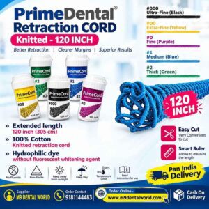 Prime Dental PrimeCord Knitted Retraction Cord – 120 Inch (305 cm)