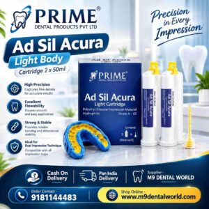 Prime Dental Ad Sil Acura Light Body Cartridge 2 × 50ml